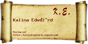 Kalina Edvárd névjegykártya